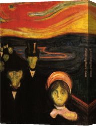 Edvard Canvas Paintings - Anxiety by Edvard Munch