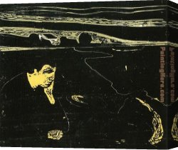 Edvard Canvas Paintings - Evening Melancholy I by Edvard Munch