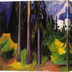 Edvard Canvas Paintings - Forest by Edvard Munch