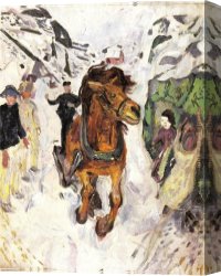 Edvard Canvas Paintings - Horse galloping 1912 by Edvard Munch
