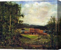 Edvard Canvas Paintings - Landscape_ Maridalen by Oslo by Edvard Munch
