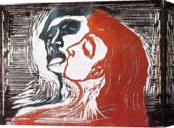 Edvard Canvas Paintings - Man and Woman by Edvard Munch