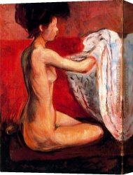 Edvard Canvas Paintings - Paris Nude by Edvard Munch