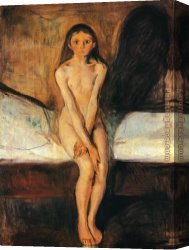 Edvard Canvas Paintings - Puberty 1894 by Edvard Munch