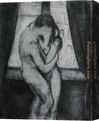 The Kiss Canvas Paintings - The Kiss 1895 by Edvard Munch