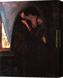 The Kiss Canvas Paintings - The Kiss II by Edvard Munch