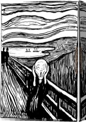 Edvard Canvas Paintings - the Scream white and black by Edvard Munch