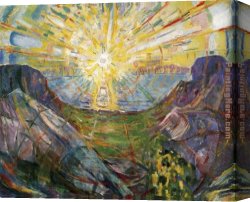 Edvard Canvas Paintings - The Sun 1 by Edvard Munch
