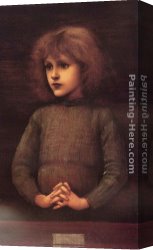 Portrait of a Young Benedictine Canvas Paintings - Portrait of a Young Boy by Edward Burne-Jones