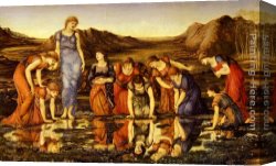 Mirror Canvas Paintings - The Mirror Of Venus by Edward Burne-Jones