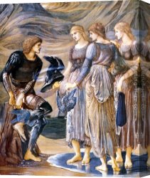 Nymph And Triton Canvas Paintings - The Perseus Series Perseus and the Sea Nymphs by Edward Burne-Jones