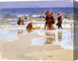 Potthast Canvas Paintings - At the Seashore II by Edward Henry Potthast