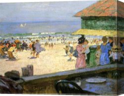 Potthast Canvas Paintings - Beach Scene 5 by Edward Henry Potthast