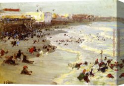 Potthast Canvas Paintings - Coney Island by Edward Henry Potthast
