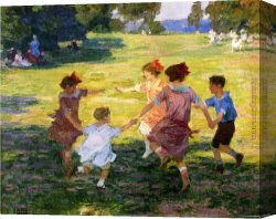 Potthast Canvas Paintings - Ring Around the Rosie by Edward Henry Potthast