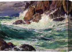 Potthast Canvas Paintings - Stormy Seas by Edward Henry Potthast