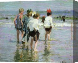 Potthast Canvas Paintings - Summer Day Brighton Beach by Edward Henry Potthast