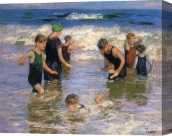 Bather Canvas Paintings - The Bathers by Edward Henry Potthast