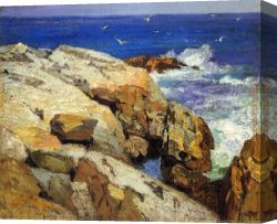 Potthast Canvas Paintings - The Maine Coast by Edward Henry Potthast