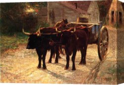 Potthast Canvas Paintings - The Ox Cart by Edward Henry Potthast
