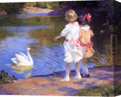Potthast Canvas Paintings - The Swan by Edward Henry Potthast