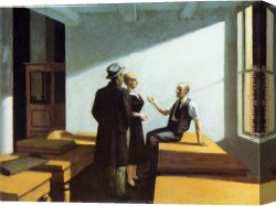 The Night Patrol at Smyrna Canvas Paintings - Conference at Night by Edward Hopper