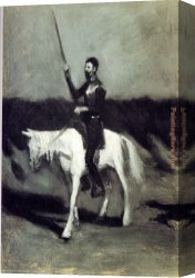 Marshal Ney on Horseback Fighting The Wind Canvas Paintings - Don Quixote on Horseback by Edward Hopper