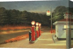 Hopper Canvas Paintings - Gas by Edward Hopper