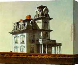 Hopper Canvas Paintings - House by the Railroad by Edward Hopper