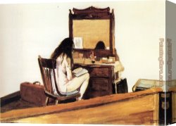 Model Canvas Paintings - Interior Model Reading by Edward Hopper
