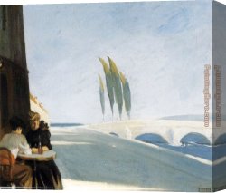 Wine Canvas Paintings - Le Bistro or The Wine Shop by Edward Hopper