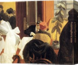 Hopper Canvas Paintings - New York Restaurant by Edward Hopper