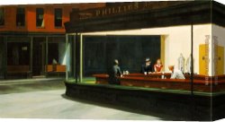 Hopper Canvas Paintings - Nighthawks by Edward Hopper
