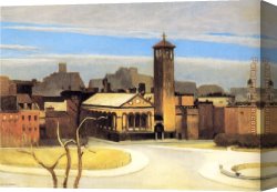 Square Canvas Paintings - November Washington Square by Edward Hopper