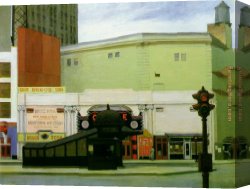 Hopper Canvas Paintings - The Circle Theatre by Edward Hopper
