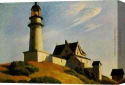 The Light of Peace Canvas Paintings - The Lighthouse at Two Lights by Edward Hopper