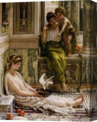 A Corner of The Apartment Canvas Paintings - A Corner of the Villa by Edward John Poynter