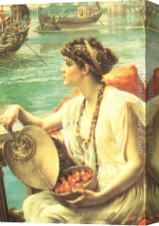 Race Canvas Paintings - A Roman boat race by Edward John Poynter