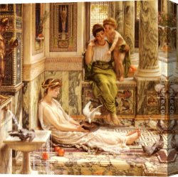 A Corner of The Apartment Canvas Paintings - Corner Of The Villa by Edward John Poynter