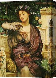 Lesbia And Her Sparrow Canvas Paintings - Lesbia and her Sparrow by Edward John Poynter
