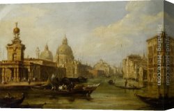The Doge's Palace From The Entrance to The Grand Canal Canvas Paintings - On the Grand Canal - Venice by Edward Pritchett