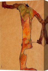 Male Canvas Paintings - Male Nude by Egon Schiele