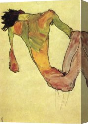 Male Canvas Paintings - Male trunk on 1911 by Egon Schiele
