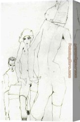 Mirror Canvas Paintings - Nude before mirror by Egon Schiele