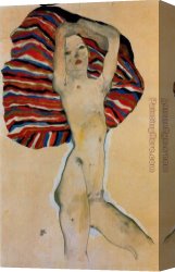 Model Canvas Paintings - Nude model by Egon Schiele