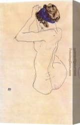 Blue Nude I 1952 Canvas Paintings - Nude with a blue headband by Egon Schiele