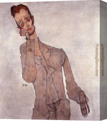 Painter's Canvas Paintings - Portrait of the Painter Karl Zakovsek by Egon Schiele