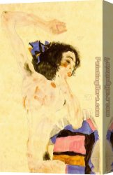 Model Canvas Paintings - Seated model by Egon Schiele
