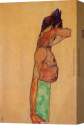 Male Canvas Paintings - Standing Male Nude by Egon Schiele