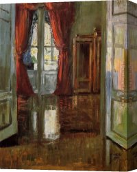 A Corner of The Apartment Canvas Paintings - View into the Apartment of Leopold and Marie Czihaczek by Egon Schiele